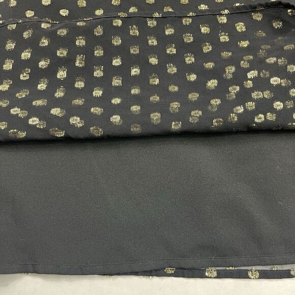 Halogen Tank Top Large NWT Black Gold Metallic Dots Sheer Overlay Dressy Blouse - Picture 11 of 12